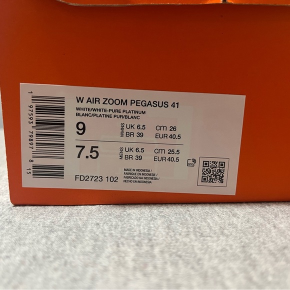 Nike Air Zoom Pegasus 41 White Pure Platinum Running Women's Size 9 FD2723 102 - Picture 11 of 11